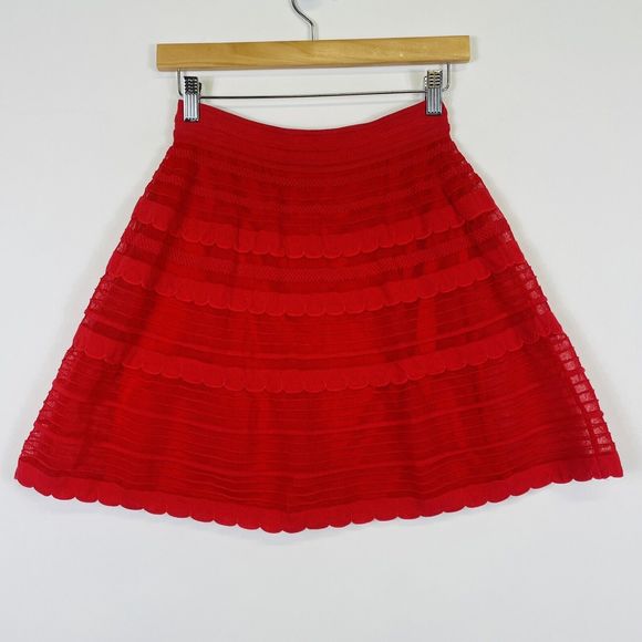 Missoni M Red flared Knit Skirt - size 4 - Picture 5 of 9